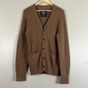 H&M Brown Wool Blend Cardigan Sweater